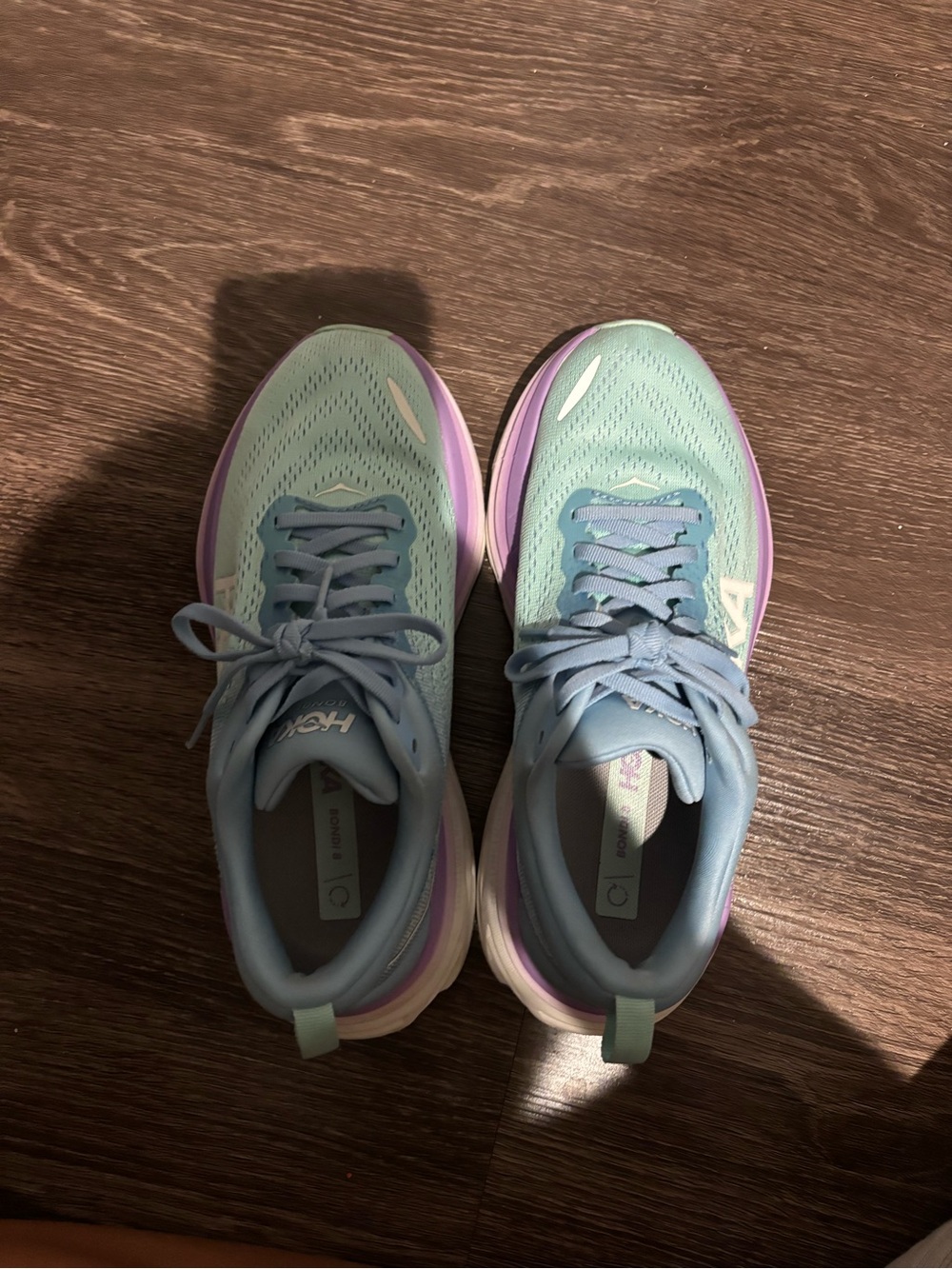 Hoka Women's Running Shoes in Mint Green and Lavender